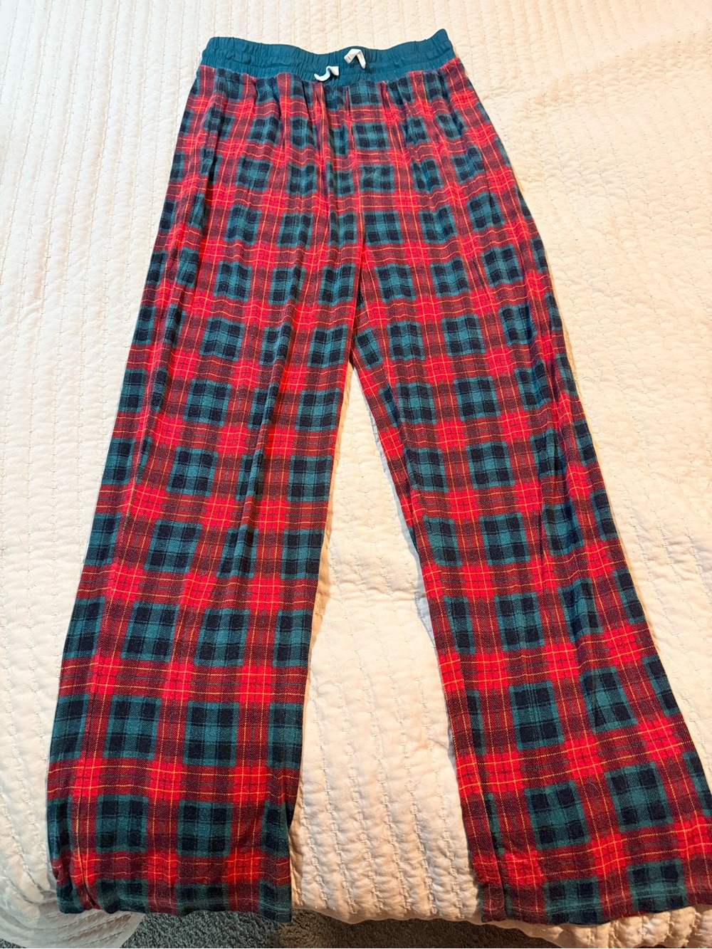 Little Sleepies Red and Teal Plaid Pajama Pants